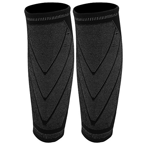 AKLOSIPY Unisex Elastic Compression Shin Guard für Sport - Atmungsaktives Strickstoff, Stoßdämpfung, Ideal Zum Laufen, Basketball, Fußball (M) von AKLOSIPY