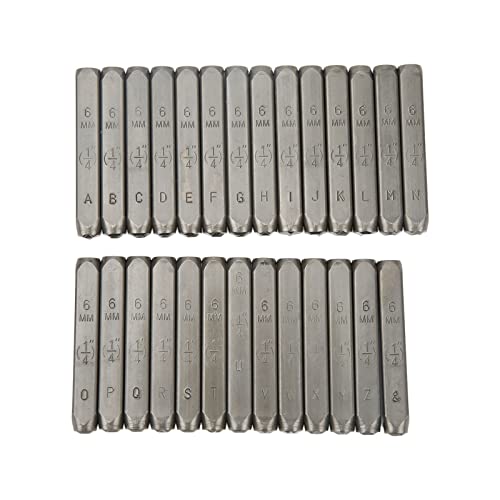 PU -Set mit Hohem Kohlenstoffstahl -Metall -Buchstaben - 27 Vielseitige Buchstaben für Schmuck, Kunst und Fingstätte - und Leicht zu Lagern (5 mm) (6MM) von AKLOSIPY