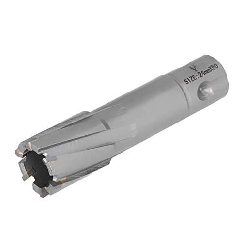 Ring Cutter Carbid Stahlplattenbohrer 50 Mm Tiefe für Präzise Löcher in Eisen- und Nichteisenmetallen (24 mm) von AKLOSIPY