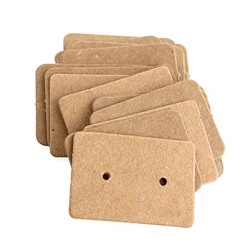 AKOAK 100 Stück 2,5 x 3,5 cm braunes Kraftpapier Ohrring-Display Hängekarten Ohrstecker Display Hängeschild AKOAK 100 Stück 2,5 x 3,5 cm braunes Kraftpapier Ohrring-Display Hängekarten Ohrstecker Display Hängeschild von AKOAK