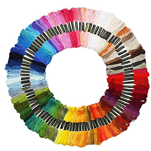 AKOAK 100 Stück Kreuzstichgarn, Regenbogenfarben, Stickgarn, Freundschaftsarmbandschnur – Stickerei, DIY-Armband, Freundschaftsarmband, Floss für Anfänger, DIY Handwerk AKOAK 100 Stück Kreuzstichgarn, Regenbogenfarben, Stickgarn, Freundschaftsarmbandschnur – Stickerei, DIY-Armband, Freundschaftsarmband, Floss für Anfänger, DIY Handwerk von AKOAK