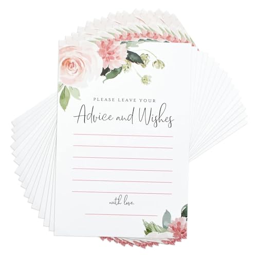 AKOAK Hochzeits-Ratschläge und Wünsche, 10,2 x 15,2 cm, Bohemian-Blumenmuster, Babyparty-Einladungskarte, für Brautpartys, Abschlussfeiern, Abendessen und Feiern, Brautparty, Tischdekoration, 50 Stück AKOAK Hochzeits-Ratschläge und Wünsche, 10,2 x 15,2 cm, Bohemian-Blumenmuster, Babyparty-Einladungskarte, für Brautpartys, Abschlussfeiern, Abendessen und Feiern, Brautparty, Tischdekoration, 50 Stück von AKOAK