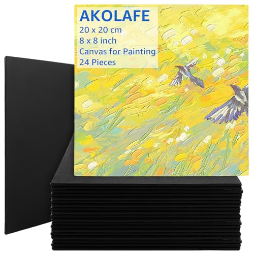 AKOLAFE 24 Stück Leinwand zum Bemalen 20x20 cm Schwarz Leinwände zum Malen 3mm Dick Keine Leinwände zum Bemalen mit Keilrahmen Aus Baumwolle Geeignet für Acryl, Ölfarben, Skizze und Aquarell AKOLAFE 24 Stück Leinwand zum Bemalen 20x20 cm Schwarz Leinwände zum Malen 3mm Dick Keine Leinwände zum Bemalen mit Keilrahmen Aus Baumwolle Geeignet für Acryl, Ölfarben, Skizze und Aquarell von AKOLAFE