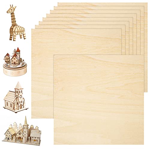 AKOLAFE Balsaholz, 200 x 200 x 6 mm, Sperrholzplatten, Holzbretter, unlackiertes Lindenholz, Balsaholzbrett für Bastelprojekte, Holzhandwerk-Modell, Brandmalerei, Malerei und Gravur, 12 Stück AKOLAFE Balsaholz, 200 x 200 x 6 mm, Sperrholzplatten, Holzbretter, unlackiertes Lindenholz, Balsaholzbrett für Bastelprojekte, Holzhandwerk-Modell, Brandmalerei, Malerei und Gravur, 12 Stück von AKOLAFE