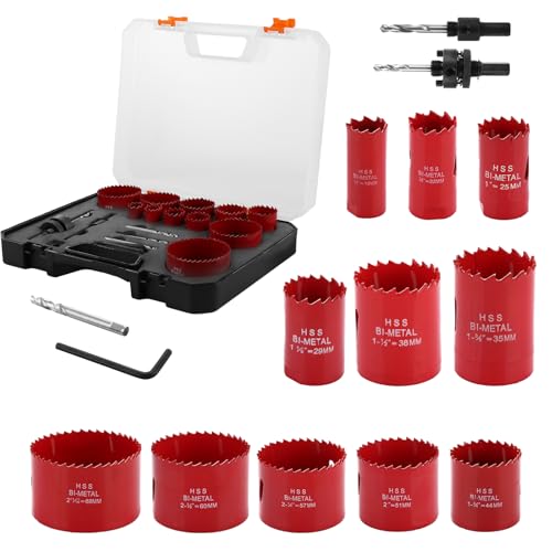 AKOLAFE Lochsägen-Sets 21-teilig, Lochsägen-Set 19 bis 68 mm, M42 Hochgeschwindigkeitsstahlschneider, Bi-Metall-Lochsäge, Bohrer-Bit-Dorn Kit für Kunststoff, Holzblech, Gipskarton, Weichmetall, Eisen AKOLAFE Lochsägen-Sets 21-teilig, Lochsägen-Set 19 bis 68 mm, M42 Hochgeschwindigkeitsstahlschneider, Bi-Metall-Lochsäge, Bohrer-Bit-Dorn Kit für Kunststoff, Holzblech, Gipskarton, Weichmetall, Eisen von AKOLAFE