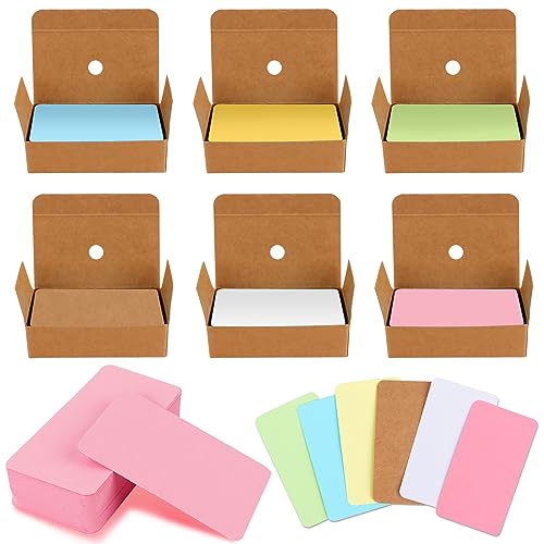 600 Stück Blanko Kraftpapier Karten, Bunte Papier Karten Farbige Karteikarten Visitenkarten Papier Blanko Memory Karten Kraftpapier Karten Lernkarten Spielkarte Wortkarte Vokabelkarte Flashcards von AKONE