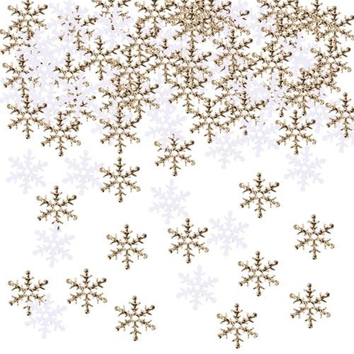 AKONE Schneeflocken Konfetti 600 Stück, Gold, Metall, Weihnachten Deko AKONE Schneeflocken Konfetti 600 Stück, Gold, Metall, Weihnachten Deko von AKONE