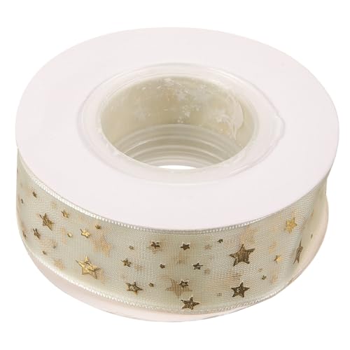 AKOOSY 1 Rolle Goldene Sternen Organza Geschenkbänder für Hochzeiten Weihnachten und DIY Dekorationen Vielseitiges Bastelband für Geschenkverpackung und Haarschmuck AKOOSY 1 Rolle Goldene Sternen Organza Geschenkbänder für Hochzeiten Weihnachten und DIY Dekorationen Vielseitiges Bastelband für Geschenkverpackung und Haarschmuck von AKOOSY