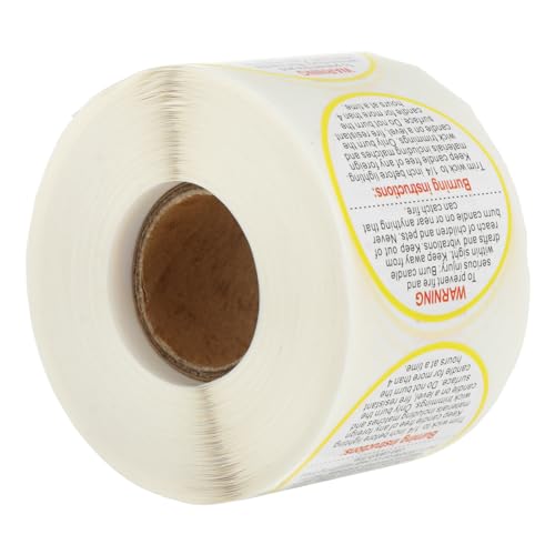 AKOOSY 1 Rolle Kerzensicherheitsaufkleber Kerzengläser zur Herstellung von Kerzen Kerzenglas Warnung Etiketten für Kerzengläser Warnscheiben Warnaufkleber Papier AKOOSY 1 Rolle Kerzensicherheitsaufkleber Kerzengläser zur Herstellung von Kerzen Kerzenglas Warnung Etiketten für Kerzengläser Warnscheiben Warnaufkleber Papier von AKOOSY