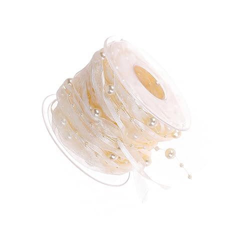AKOOSY 1 Rolle Piyester-gurtbänder Für Partys Bachelorette Party Dekorationen Dusche Bänder Für Handwerk Satinbänder Stoff Gefälligkeiten Für Hochzeitsfeiern Strauß Braut- Dekorativ Beige von AKOOSY