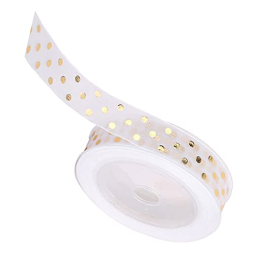 AKOOSY 1 Rolle Verpackungsband für Party seidenband ribbon bandalette hochstihl geschenkverpackung Hochzeit Bogen Band zum Verpacken jubeln Schleifenband gepunktete Verpackungsbänder Weiß von AKOOSY