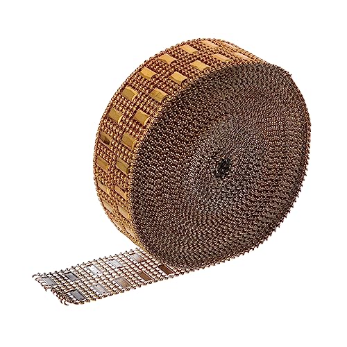 AKOOSY 1 Rolle künstliches Diamantband breites Band Bling-Band Schleife dünner Goldbanddiamant hochzeitsdeko wedding decoration 8-reihiges Strassband funkelndes Strassband Plastik Golden AKOOSY 1 Rolle künstliches Diamantband breites Band Bling-Band Schleife dünner Goldbanddiamant hochzeitsdeko wedding decoration 8-reihiges Strassband funkelndes Strassband Plastik Golden von AKOOSY