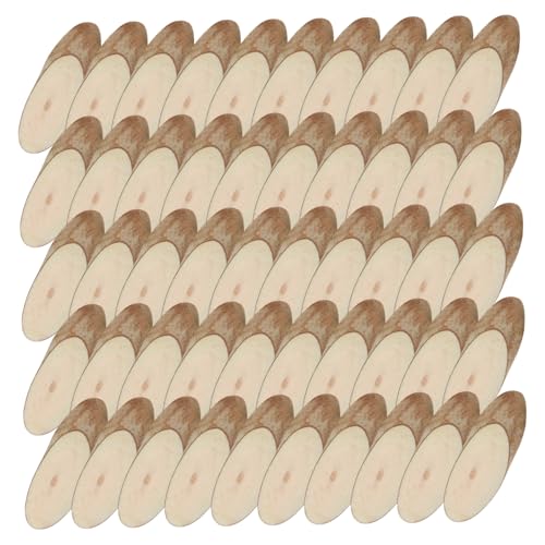 AKOOSY 1 Satz 100 Stück ovale Holzspäne leere Scheiben Dekorationen ästhetische Raumdekoration christmas-decorations christmas decoations holzscheiben selber machen Holzkreise hölzern von AKOOSY