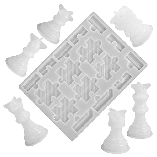 AKOOSY 1 Satz DIY Schachfiguren Silikonform Teile für Epoxidharz Flexible Formen für Schachbrettspiele für Familienfeiern und Kreative Bastelprojekte von AKOOSY