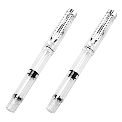 AKOOSY 1 Satz Kalligraphie Pinselstift Set Mit Kolbenfüllung Nachfüllbarer Füllfederhalter Für Kalligraphie Zeichnung Handlettering Transparenter Körper Geeignet Für Anfänger Und 2 Stück von AKOOSY