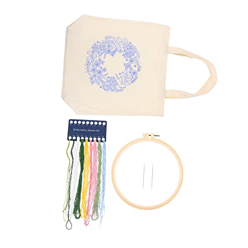 AKOOSY 1 Satz Stickerei Canvas Tragetasche mit Anleitung und Muster Wiederverwendbare Große Einkaufstasche für Handarbeiten und Alltagsgebrauch AKOOSY 1 Satz Stickerei Canvas Tragetasche mit Anleitung und Muster Wiederverwendbare Große Einkaufstasche für Handarbeiten und Alltagsgebrauch von AKOOSY