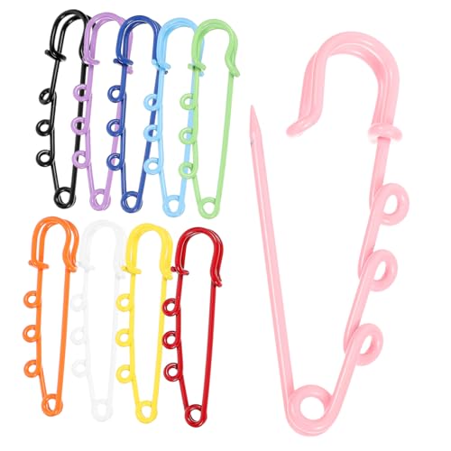 AKOOSY 1 Schachtel Bunte Sicherheitsnadeln mit Löchern Metall Broschennadeln zum Basteln Rostbeständig Robust Vielseitig für Kleidung Schals Hüte DIY Schmuck und Accessoires von AKOOSY