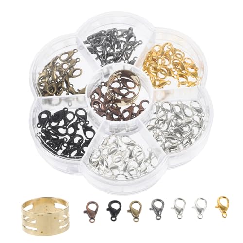 AKOOSY 1 Schachtel Curved Lobster Clasp Metallverschluss für Schmuckherstellung Langlebiger Karabinerhaken für Armbänder und Halsketten Rostbeständig Einfache Handhabung Vielseitiges DIY von AKOOSY