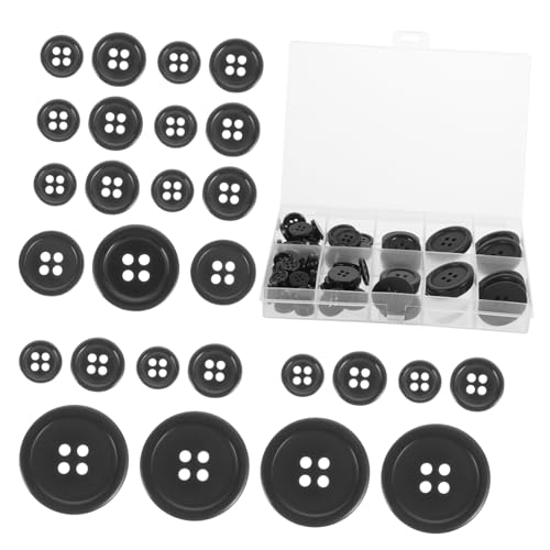 AKOOSY 1 Schachtel Rund Knopfset Harz Nähknöpfe für Kleidung und DIY Projekte Langlebig und Praktisch mit Aufbewahrungsbox für Bastelarbeiten von AKOOSY