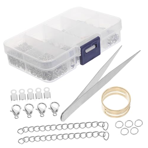 AKOOSY 1 Schachtel Teiliges Schmuckverbinder mit Weißen Klammer Lobster Verschlüssen Offenen Sprungringen und Crimp Endkappen für DIY Armbänder Halsketten und Ohrringe Leicht und Kompakt AKOOSY 1 Schachtel Teiliges Schmuckverbinder mit Weißen Klammer Lobster Verschlüssen Offenen Sprungringen und Crimp Endkappen für DIY Armbänder Halsketten und Ohrringe Leicht und Kompakt von AKOOSY