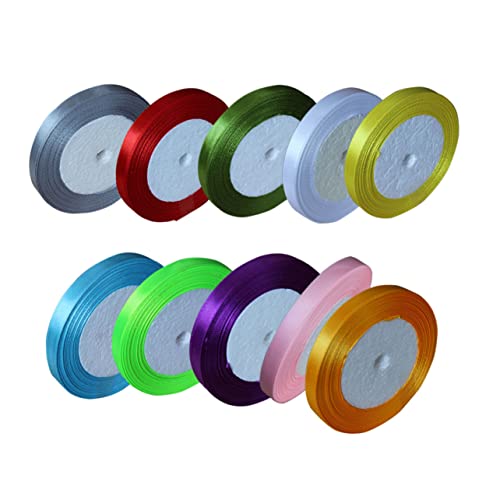 AKOOSY 10 Rollen Bänder für Handwerk Weiß Seidenband Spitzenbänder zur Dekoration Band zum Verpacken ribbon schienbeinschoner tape Festliche Dekoration bandalette Wickelband Hochzeitsband von AKOOSY