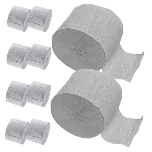 AKOOSY 10 Rollen Teiliges Silber Krepppapier Deko Flexible Strapazierfähige Geburtstags Hochzeits-partydekoration Vielseitige Wand Hängeschmuck-streamer für Festliche Anlässe AKOOSY 10 Rollen Teiliges Silber Krepppapier Deko Flexible Strapazierfähige Geburtstags Hochzeits-partydekoration Vielseitige Wand Hängeschmuck-streamer für Festliche Anlässe von AKOOSY