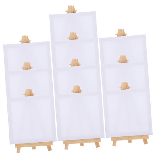 AKOOSY 10 Sätze Teiliges Set Mini Ölmalerei Rahmen und Staffeleien Holz Sicher Abgerundete Kanten Vielseitig Einsetzbar für Anfänger Kunsthandwerk und Heimdekoration für Kreative von AKOOSY