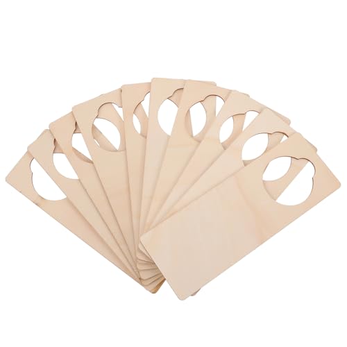 AKOOSY 10 Stück Blanko Holz Türschilder Kreative DIY Malplatte für Türknauf Dekorative Anhänger für Zuhause Langlebiges Holz für Persönliche Gestaltung von AKOOSY