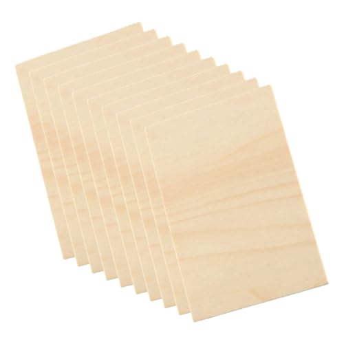 AKOOSY 10 Stück DIY Holzplanken Balsaholz Blanke Bastelplatten für Gravur und Malerei für Kreative Handwerksprojekte Lernwerkzeug von AKOOSY