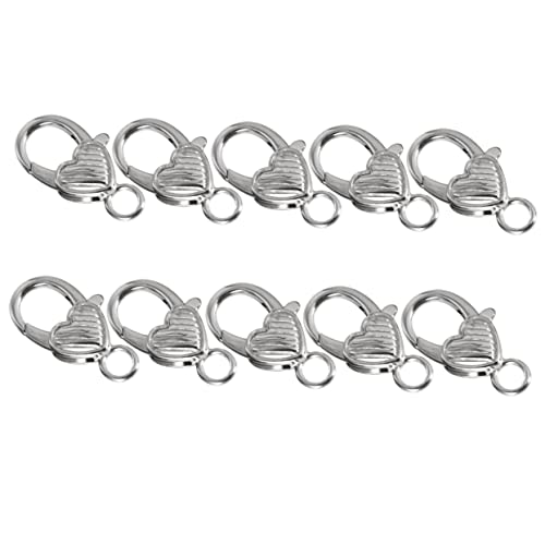 AKOOSY 10 Stück Herzförmiger Lobster Clasp Antik Silberne Karabiner für Schmuck Taschen und DIY Projekte Vielseitig Einsetzbar Hochwertigem Legierungsmaterial Leicht und Kompakt für AKOOSY 10 Stück Herzförmiger Lobster Clasp Antik Silberne Karabiner für Schmuck Taschen und DIY Projekte Vielseitig Einsetzbar Hochwertigem Legierungsmaterial Leicht und Kompakt für von AKOOSY