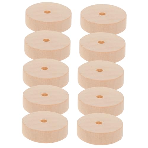 AKOOSY 10 Stück Miniatur Holzräder für Bastelarbeiten Kleine Holzräder für DIY Projekte und Modellbau und Vielseitig Einsetzbar von AKOOSY