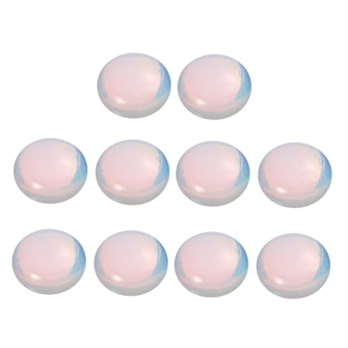 AKOOSY 10 Stück Opal Schmucksteine Flachboden DIY Schmuckanhänger für Halsketten Armbänder Frauen Mädchen Handgefertigte Edelstein Deko von AKOOSY