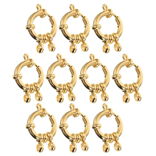 AKOOSY 10 Stück Runde Federringverschlüsse aus Edelstahl in Gold DIY Schmuckzubehör für Armbänder und Halsketten Langlebige Glänzende Verschlüsse für Schmuckherstellung und Dekoration von AKOOSY