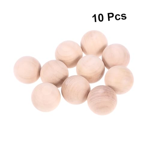 AKOOSY 10 Stück Runde Holzkugeln Durchmesser Unbehandelte DIY bastelkugeln aus Massivem Holz Farbig Lackiert für Schmuck Handwerk Dekoration und Kinderprojekte von AKOOSY