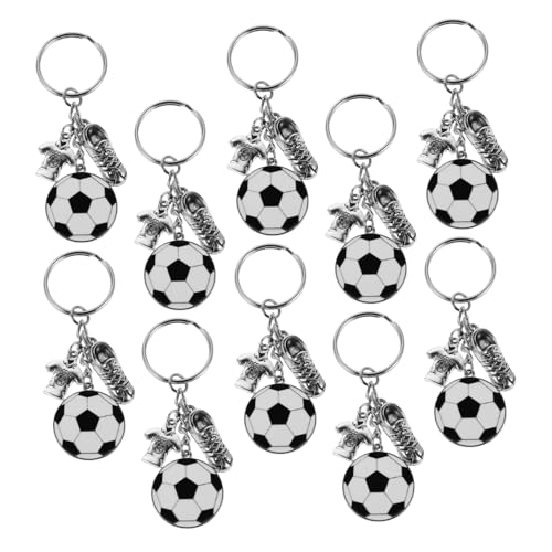 AKOOSY 10 Stück Schlüsselanhänger Mit Fußballmotiv Taschenanhänger Schlüsselanhänger Für Sportler Spielparty Fußball Für Mädchen Sport Stil von AKOOSY