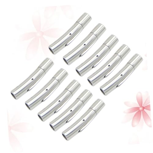 AKOOSY 10 Stück Teiliges Armband Endkappen Langlebige Schmuckverschlüsse für DIY Handarbeit Hautfreundlich Leicht für Halsketten Armbänder Lederseile Silberfarben AKOOSY 10 Stück Teiliges Armband Endkappen Langlebige Schmuckverschlüsse für DIY Handarbeit Hautfreundlich Leicht für Halsketten Armbänder Lederseile Silberfarben von AKOOSY