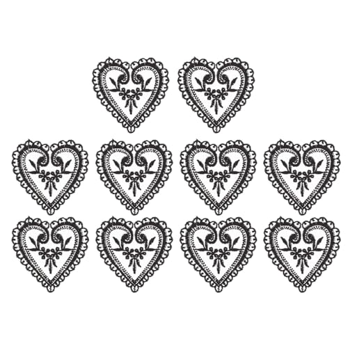 AKOOSY 10 Stück Teiliges Bestickte Herzform Aufnäher zum Aufnähen DIY Kleidung Patches mit Einzigartigem Design Lebendigen Farben und Modischem Look für Jacken Taschen und Kreative von AKOOSY