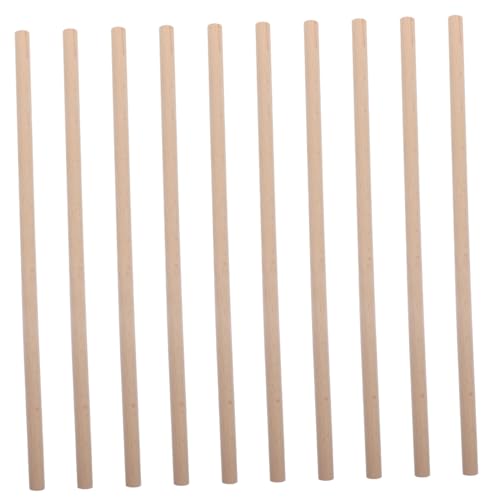 AKOOSY 10 Stück Teiliges Buchenholz Basteln DIY Drumstick Holzstäbe Naturbelassene Rundholzleisten Robustes Holzmaterial für Kreative Handwerksprojekte von AKOOSY