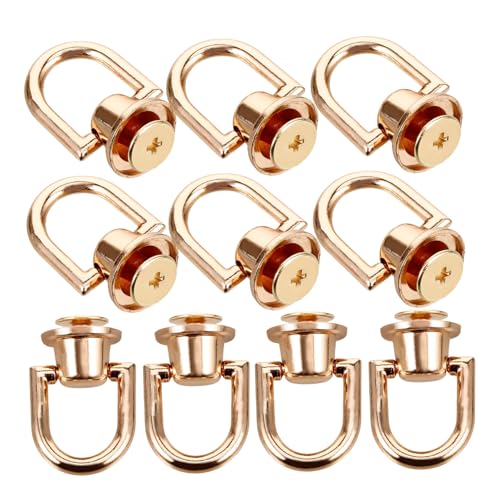 AKOOSY 10 Stück Teiliges D Ring Nieten Schraubverschluss für Taschen Rucksäcke Leder DIY Handwerkszubehör Drehbar Geeignet für Gürtel und Riemen Langlebige Metallbeschläge in Hellem von AKOOSY