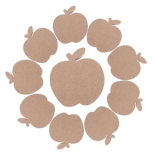 AKOOSY 10 Stück Teiliges Halloween Deko Holz Äpfel Tischaufsteller Naturholz DIY Bastel Holzschilder für Heim Büro Festliche Dekoration Handbemalt von AKOOSY