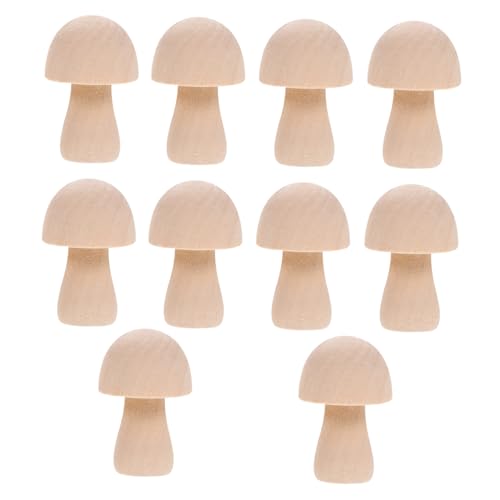 AKOOSY 10 Stück Teiliges Set Unvollendeten Holzpilzen für DIY Graffiti Kreative Tischdekoration für Bastelprojekte Große Holzfiguren für Bastelarbeiten von AKOOSY