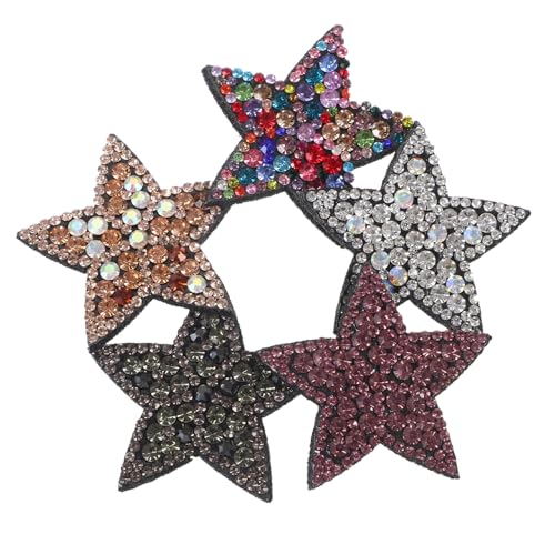 AKOOSY 10 Stück Teiliges Stern Patches mit Strasssteinen Strapazierfähige Bügelflicken zum Aufbügeln und Nähen Vielseitige DIY Applikationen für Kleidung Hüte Jeans Taschen Reparatur und von AKOOSY