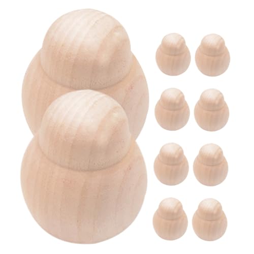 AKOOSY 10 Stück Teiliges Unbemalte Puppen zum Bemalen Kleine Holzfiguren Basteln Leichte DIY Peg Dolls aus Naturbelassenem Material für Kreative Dekoration und Handmalerei von AKOOSY