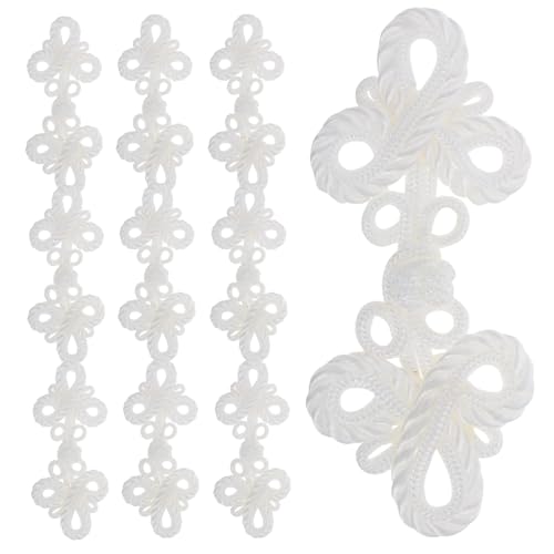 AKOOSY 10 Stück Weiße Stoff Froschknöpfe Chinesische Knoten Verschlüsse für Cheongsam und Hanfu Kleidung Handgemachte Dekorationselemente für Traditionelle Outfits AKOOSY 10 Stück Weiße Stoff Froschknöpfe Chinesische Knoten Verschlüsse für Cheongsam und Hanfu Kleidung Handgemachte Dekorationselemente für Traditionelle Outfits von AKOOSY