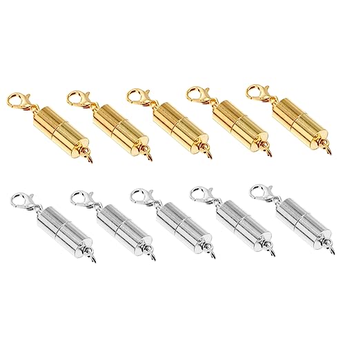 AKOOSY 10 Stück magnetischer Halskettenverschluss armschlinge Schmuckzubehör langlebige Armbandverschlüsse Schmuck-Anpassungsverschlüsse Schmuckverschluss Metall Silver von AKOOSY