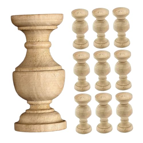 AKOOSY 10 stabile Holzspindeln für dekorative Säulen zum Selbermachen, Baluster-Spindeln, unlackierte Bastelspindeln für Heimdekoration AKOOSY 10 stabile Holzspindeln für dekorative Säulen zum Selbermachen, Baluster-Spindeln, unlackierte Bastelspindeln für Heimdekoration von AKOOSY