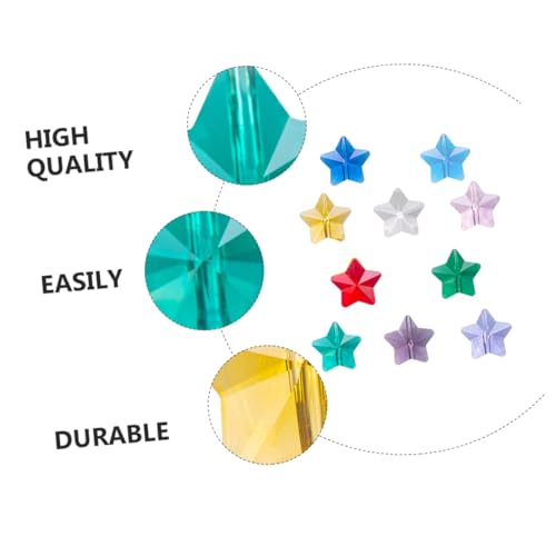 AKOOSY 100 Stück Bunte Facettierte Kristall Sternperlen mit Großem Robuste Glasperlen zum Auffädeln für DIY Schmuckherstellung Wie Halsketten und Armbänder von AKOOSY