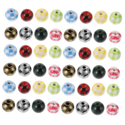 AKOOSY 100 Stück Bunte Holzperlen zum Auffädeln DIY Schmuckherstellung Lose Spacer Beads für Armbänder Halsketten Ohrringe Langlebiges Naturholz Farbenfrohes Bastelmaterial von AKOOSY
