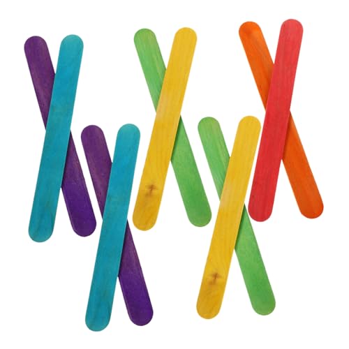 AKOOSY 100 Stück Bunte Holzstäbchen Große Popsicle Sticks aus Holz für Basteln Eiscreme Stiele DIY Modellbau und Kreative Handwerksprojekte für Erwachsene AKOOSY 100 Stück Bunte Holzstäbchen Große Popsicle Sticks aus Holz für Basteln Eiscreme Stiele DIY Modellbau und Kreative Handwerksprojekte für Erwachsene von AKOOSY