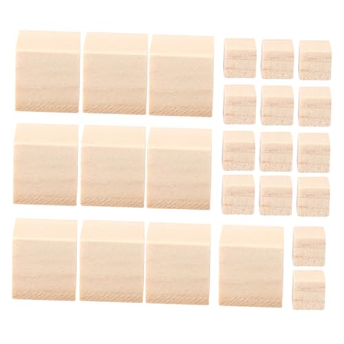 AKOOSY 100 Stück DIY Holzwürfel aus Kiefernholz Naturbelassen Leichte Langlebige Holzblöcke zum Basteln Handwerk Malen Dekoration und Kinderbausteine von AKOOSY